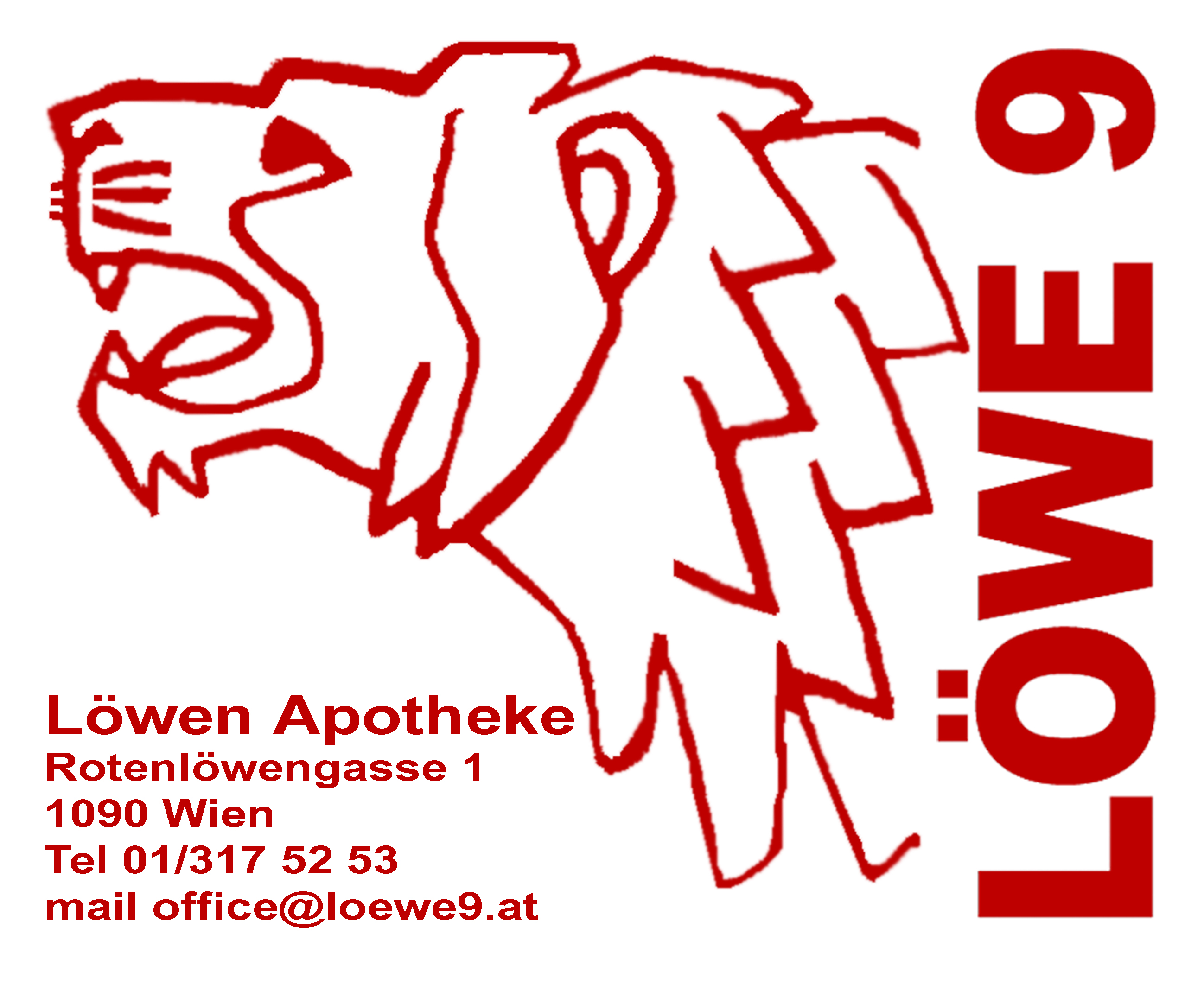 Logo Löwen Apotheke rot 300dpi soft edge